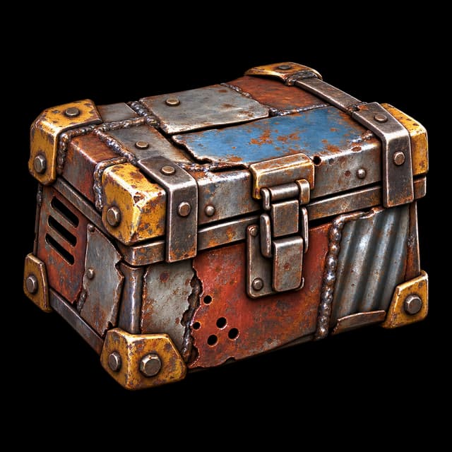 Crude, overbuilt fabricated container attachment